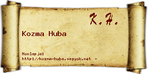 Kozma Huba névjegykártya